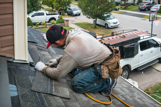 Professional Flat Roof Repair technician working in Glenford, OH